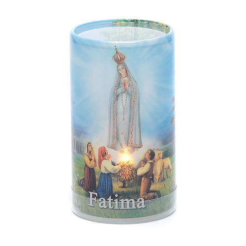Vela Virgen de Fátima con lamparilla eléctrica